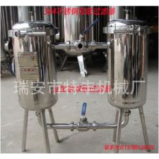 不銹鋼雙聯(lián)過濾器果汁糖漿飲料酒類雙桶式濾網式衛(wèi)生食品級過濾機